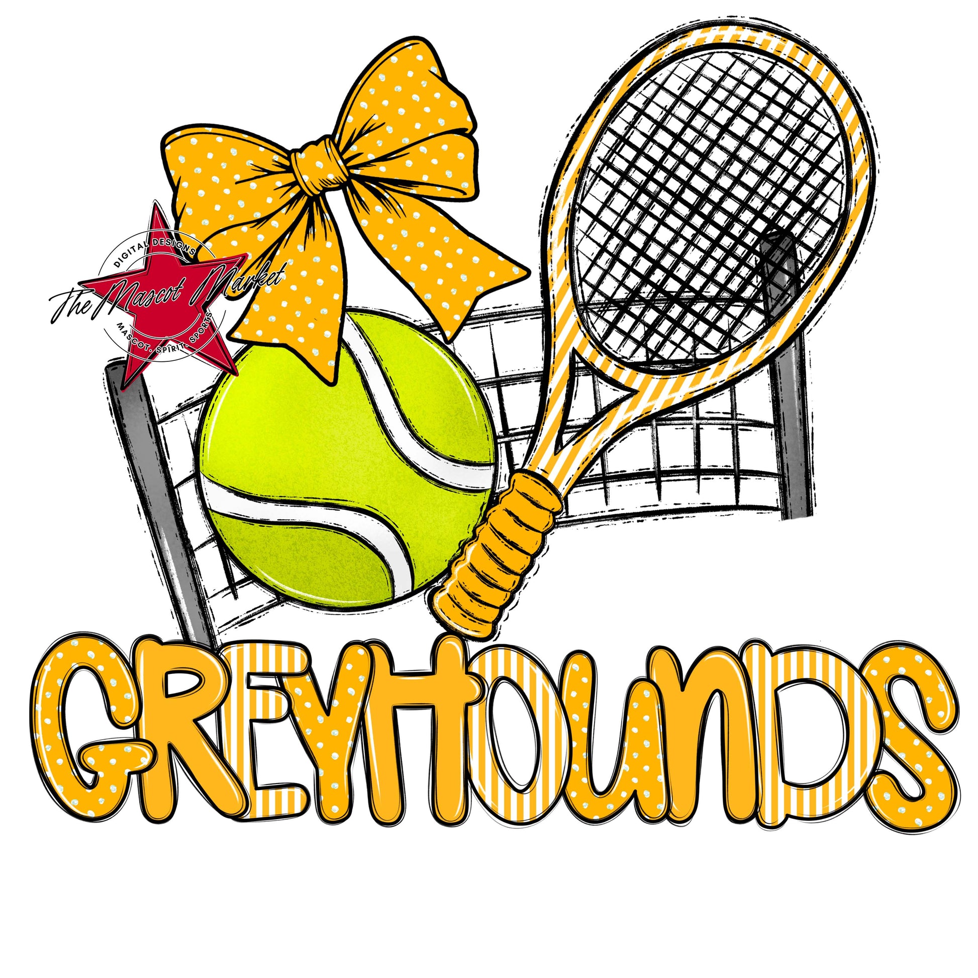 Greyhounds Tennis Spirit Design-Yellow