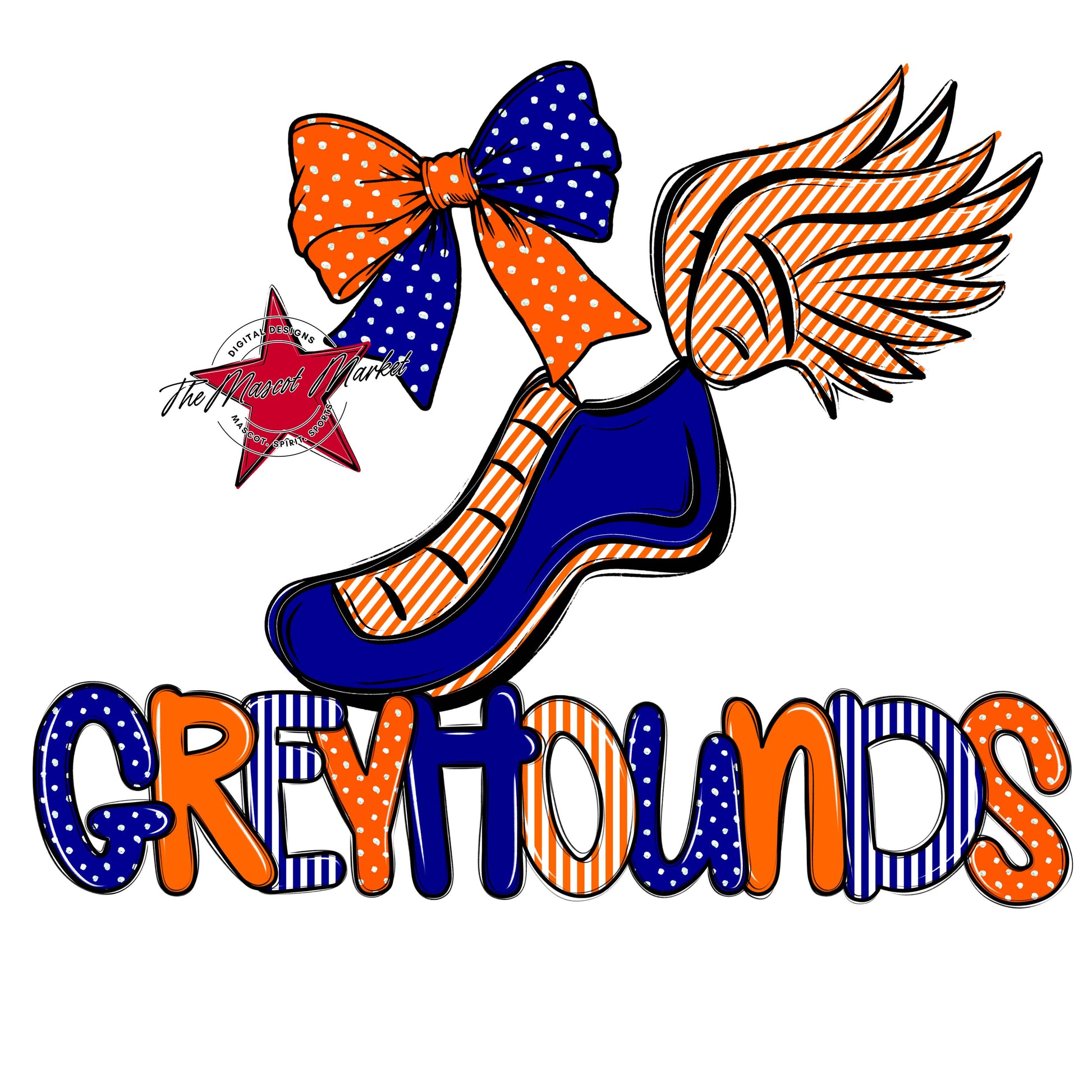 Greyhounds Track Spirit Design-Blue & Orange
