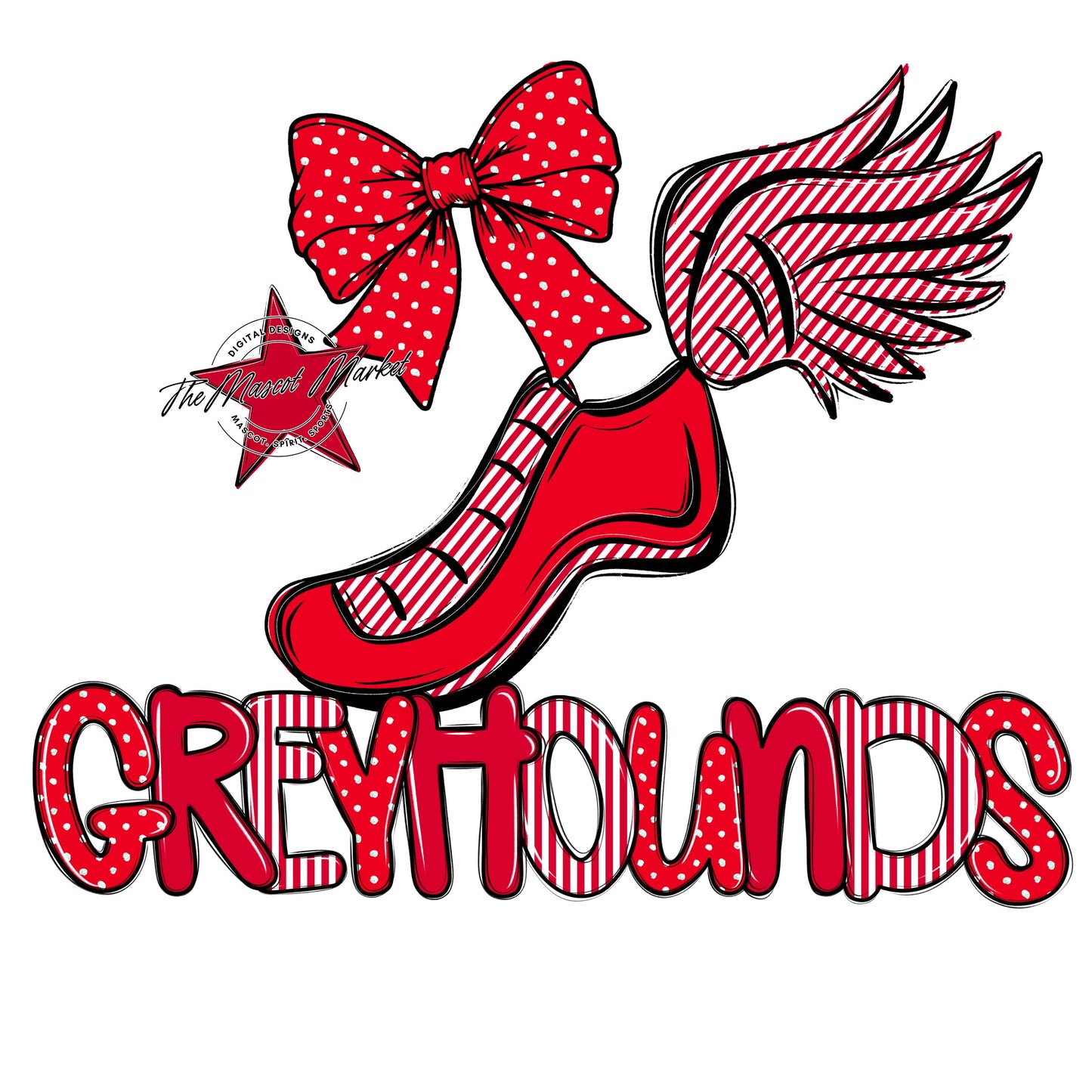 Greyhounds Track Spirit Design-Red