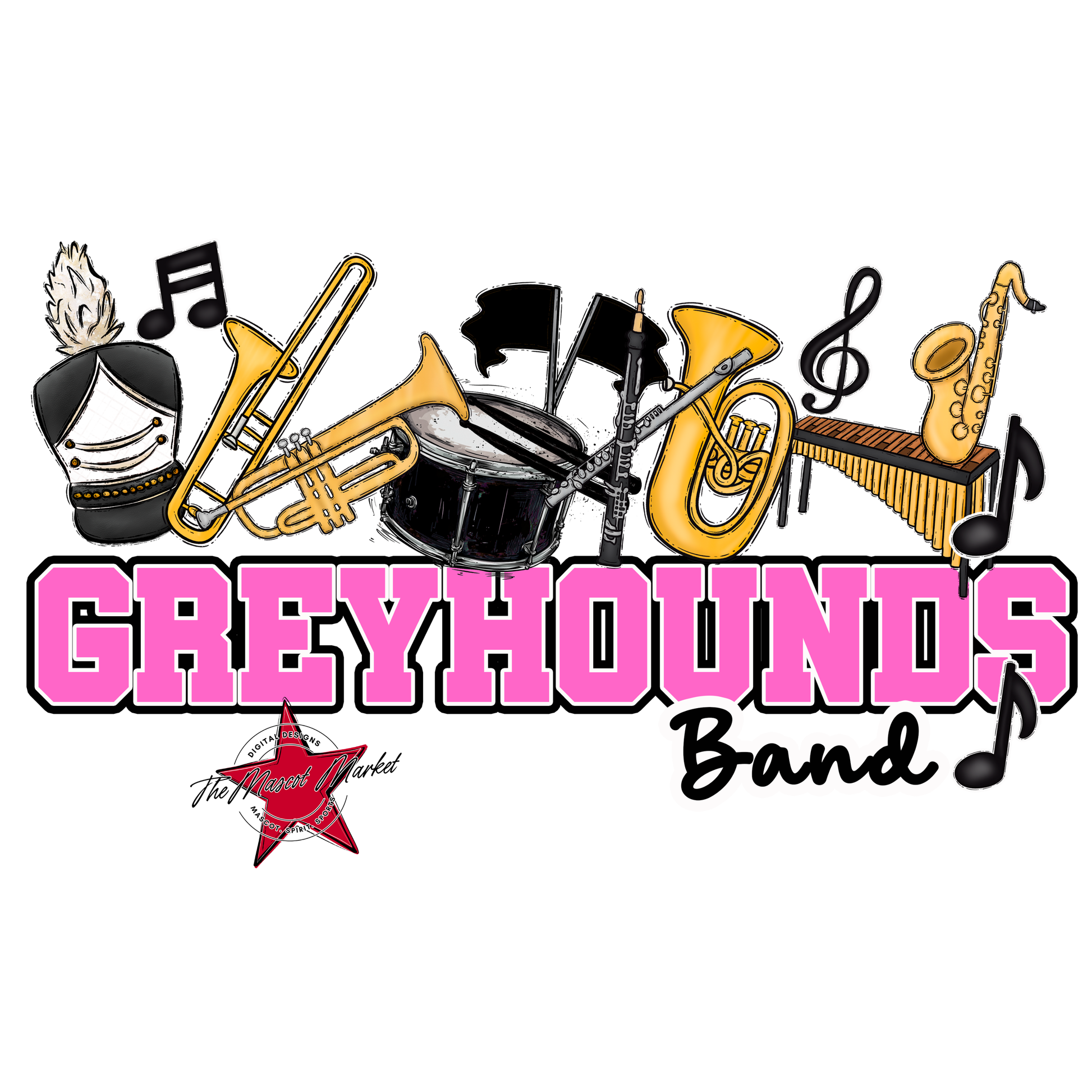 Greyhounds Varsity Band-Baby Pink