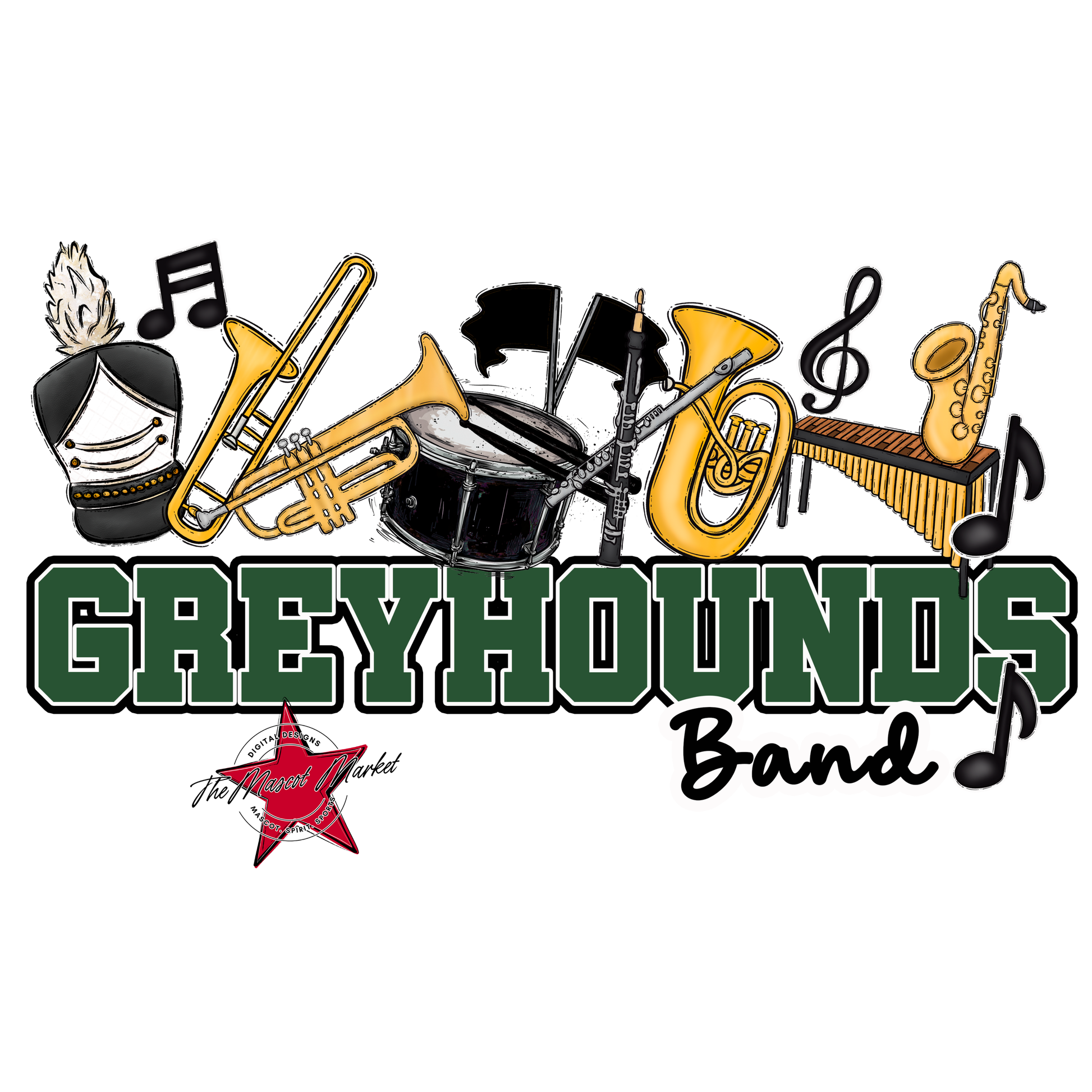 Greyhounds Varsity Band-Green