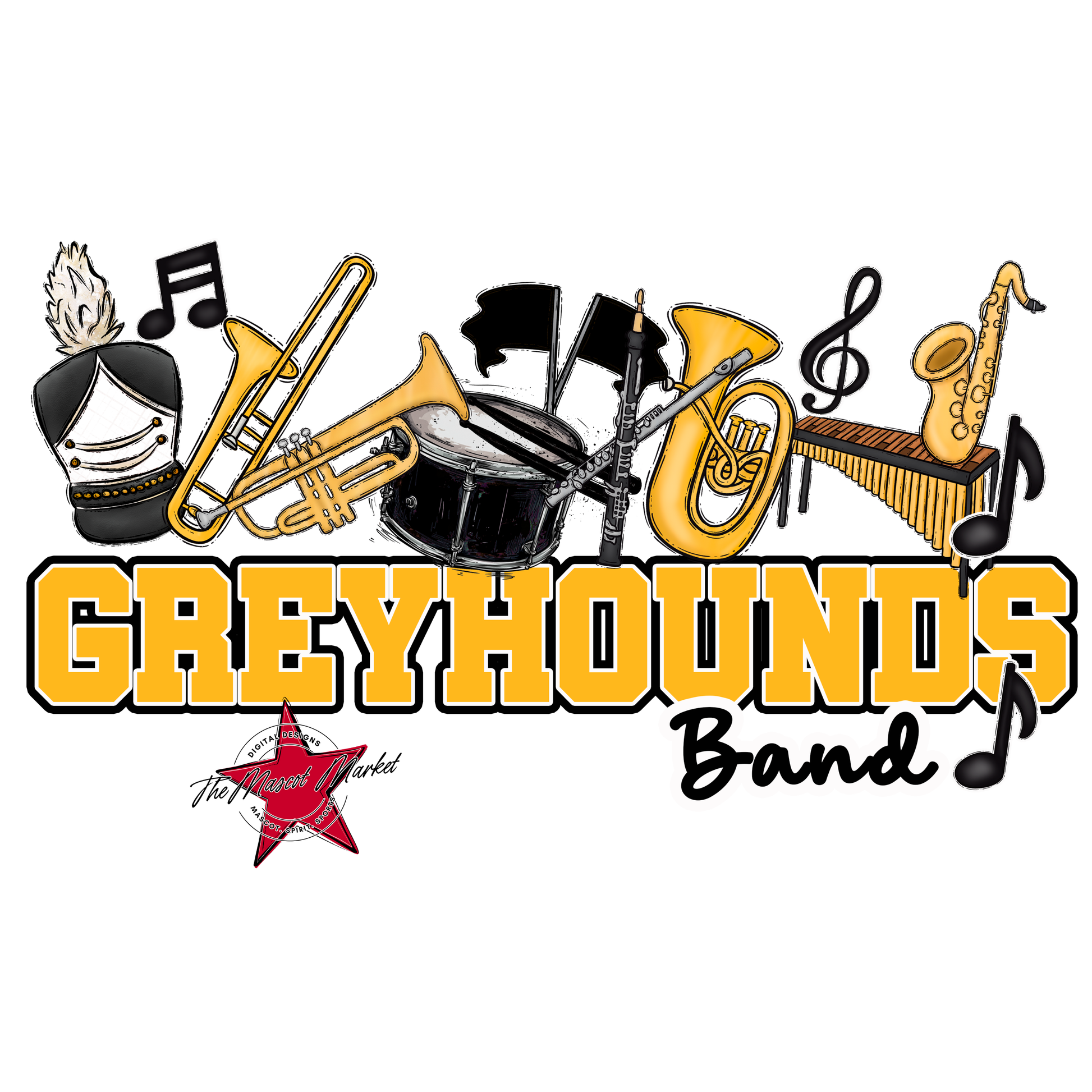 Greyhounds Varsity Band-Yellow