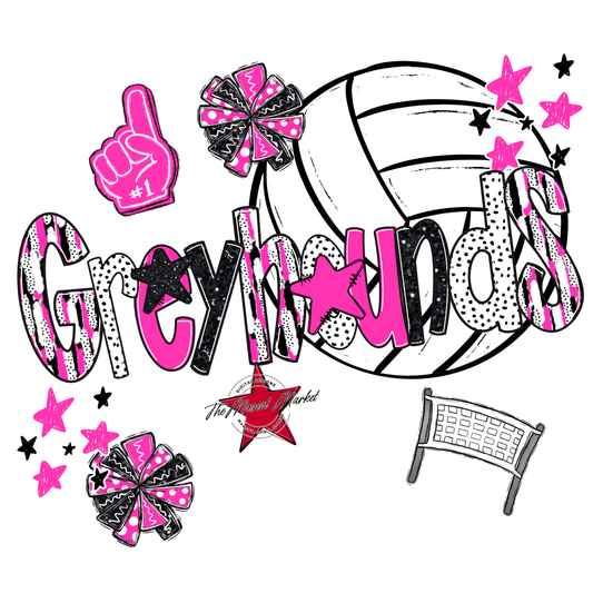 Greyhounds Volleyball Scrape-Pink