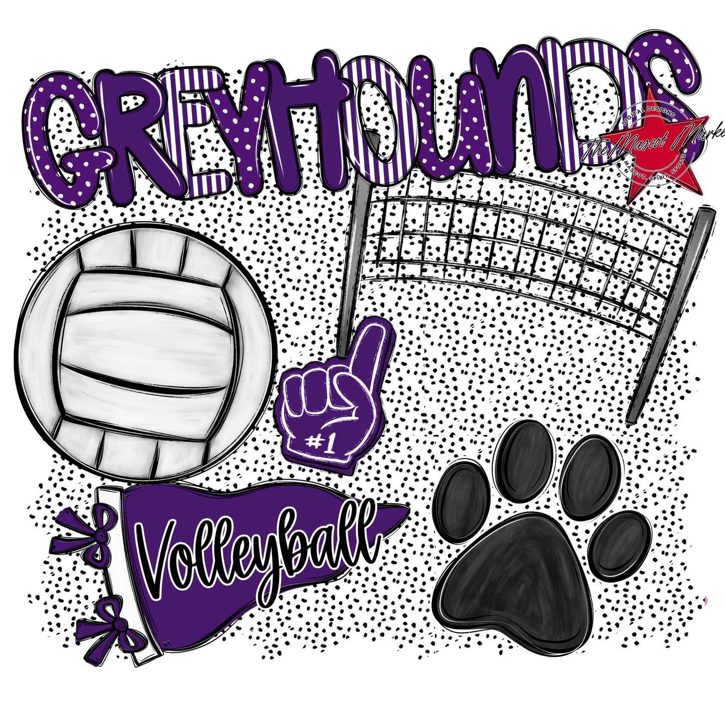 Greyhounds Volleyball Spirit-Purple