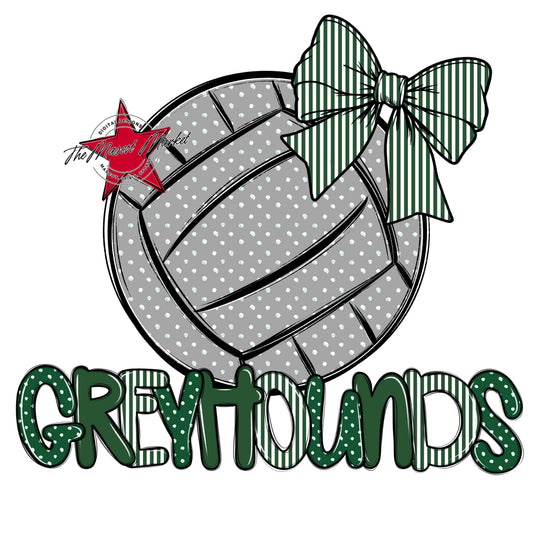 Greyhounds Volleyball Spirit Design-Green