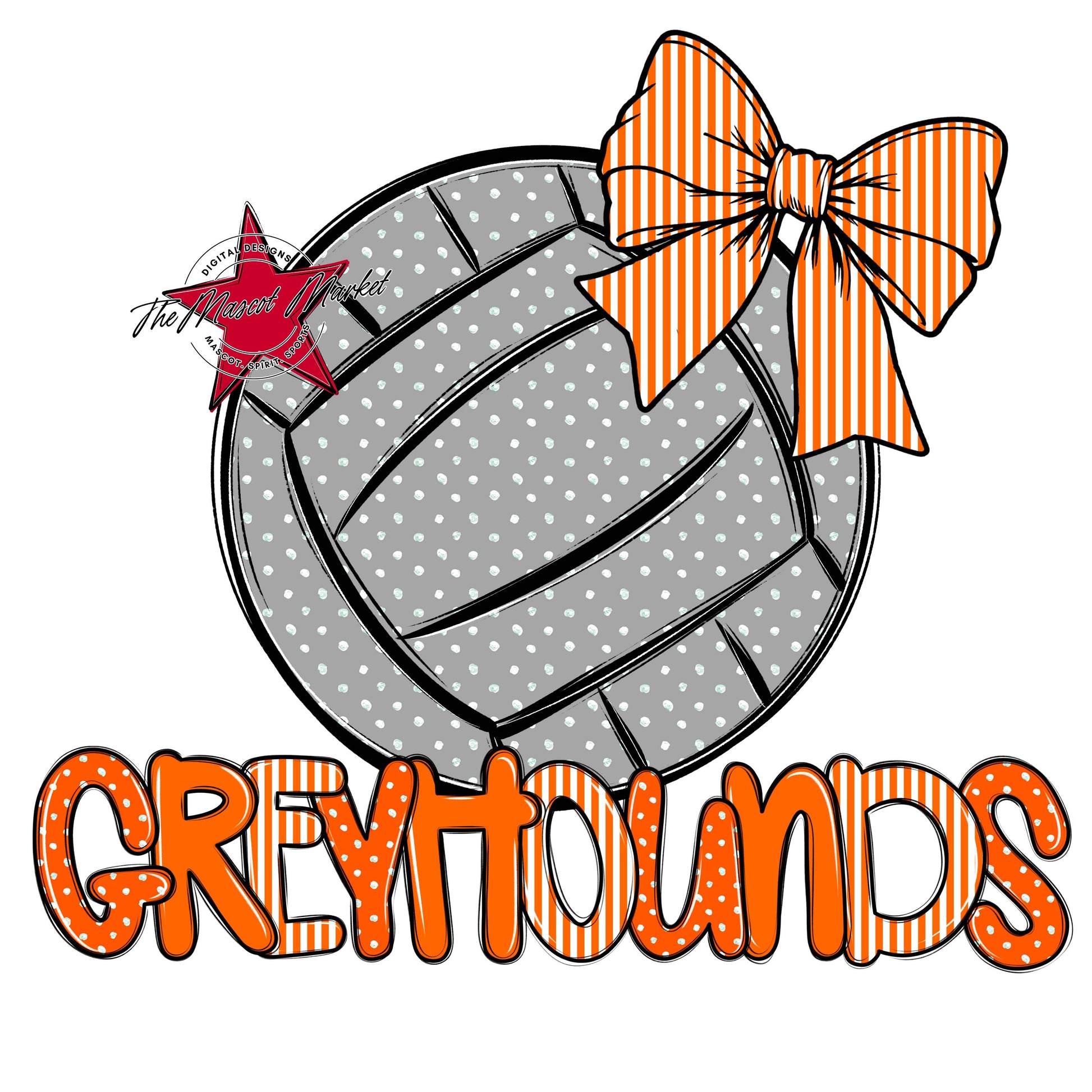 Greyhounds Volleyball Spirit Design-Orange