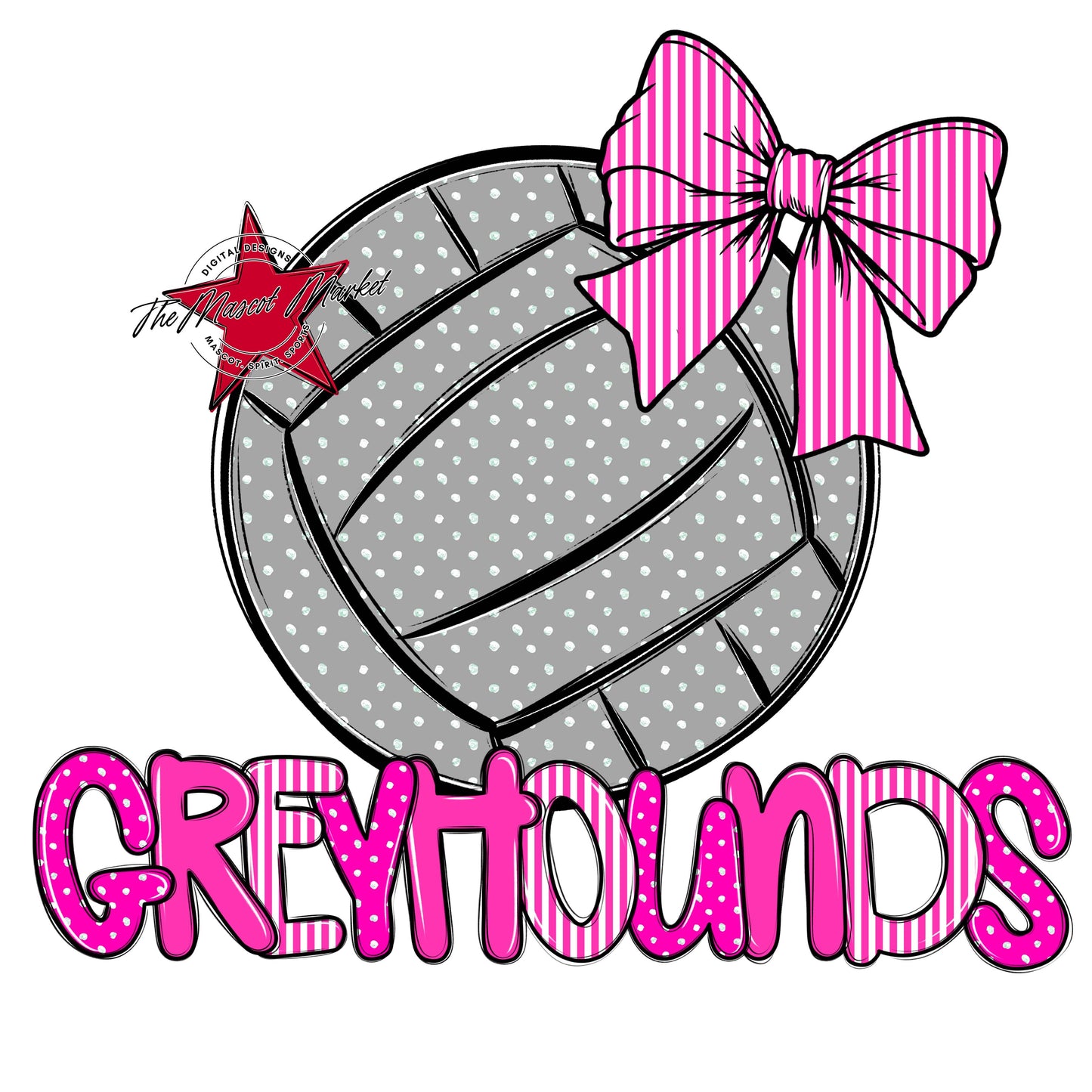 Greyhounds Volleyball Spirit Design-Pink