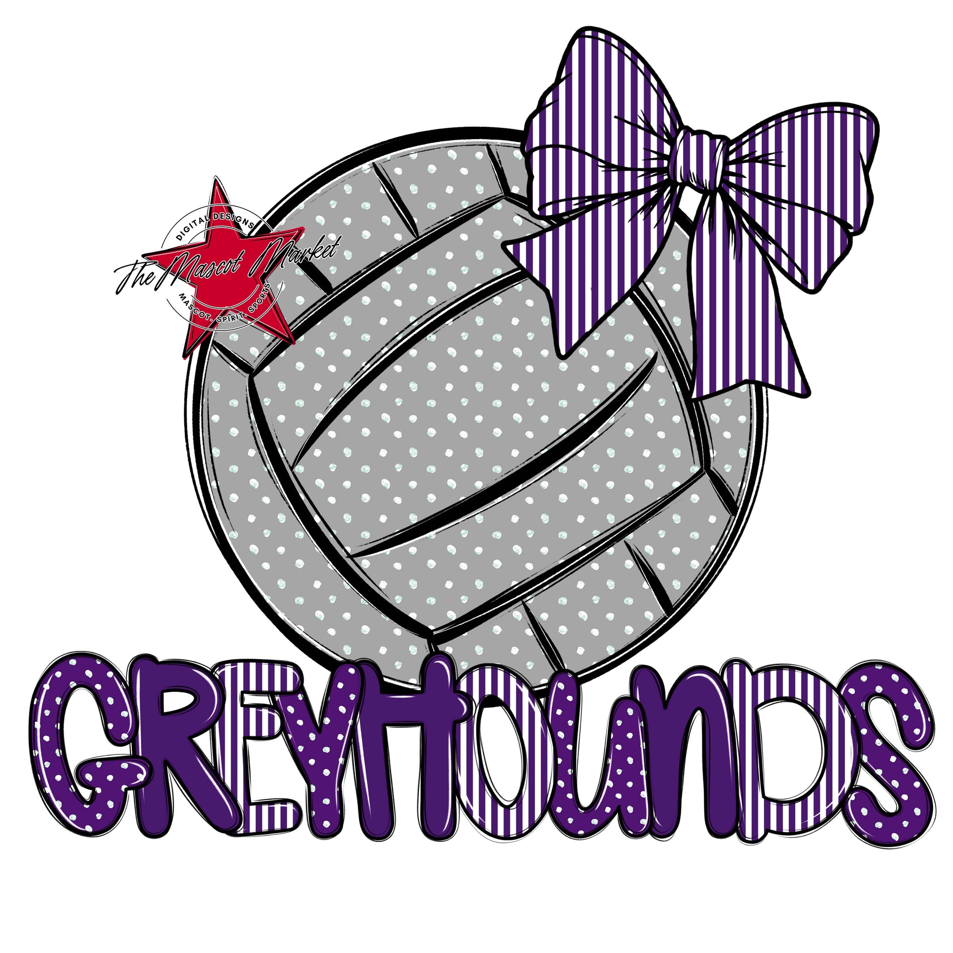 Greyhounds Volleyball Spirit Design-Purple