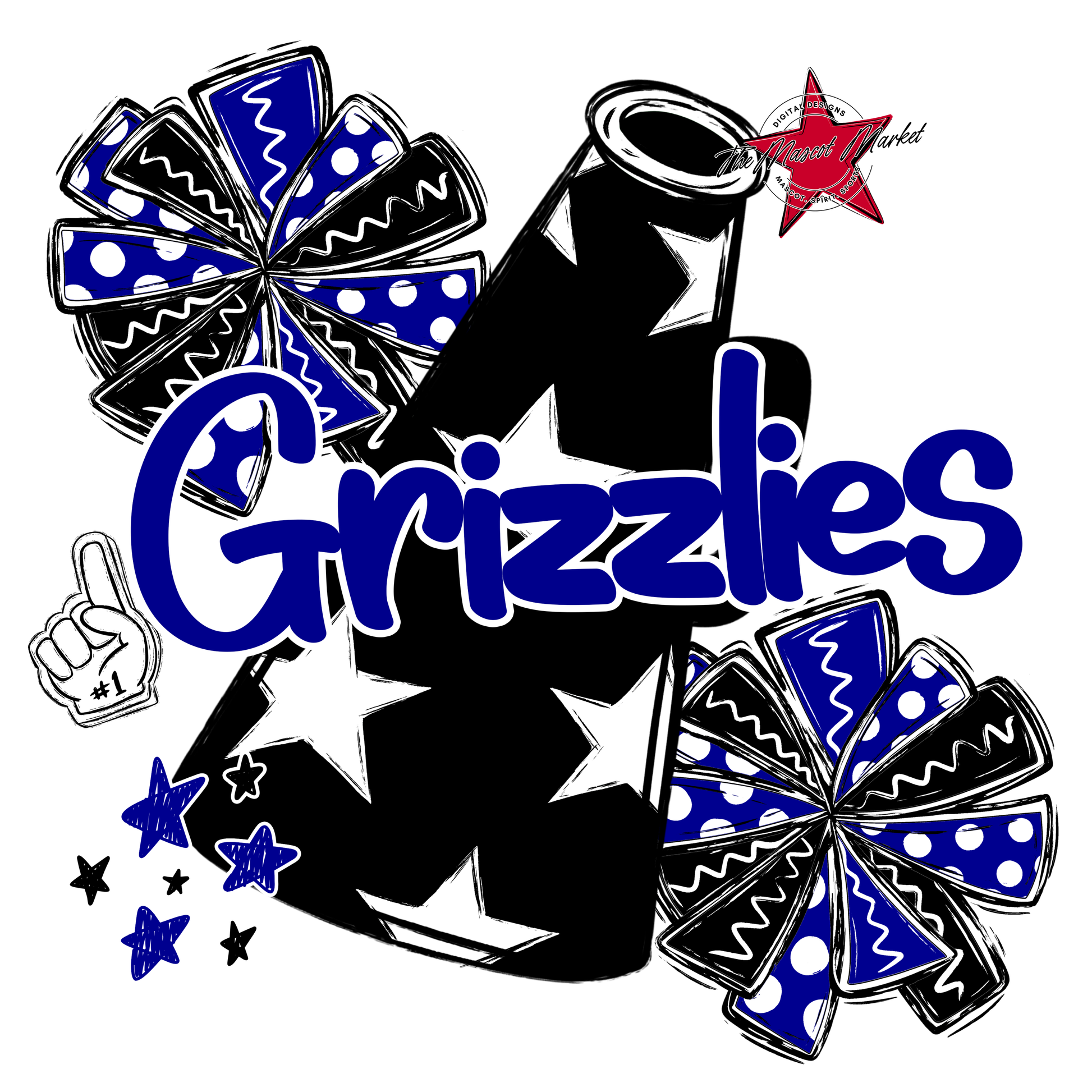 Grizzlies Alpha Megaphone Design-Blue