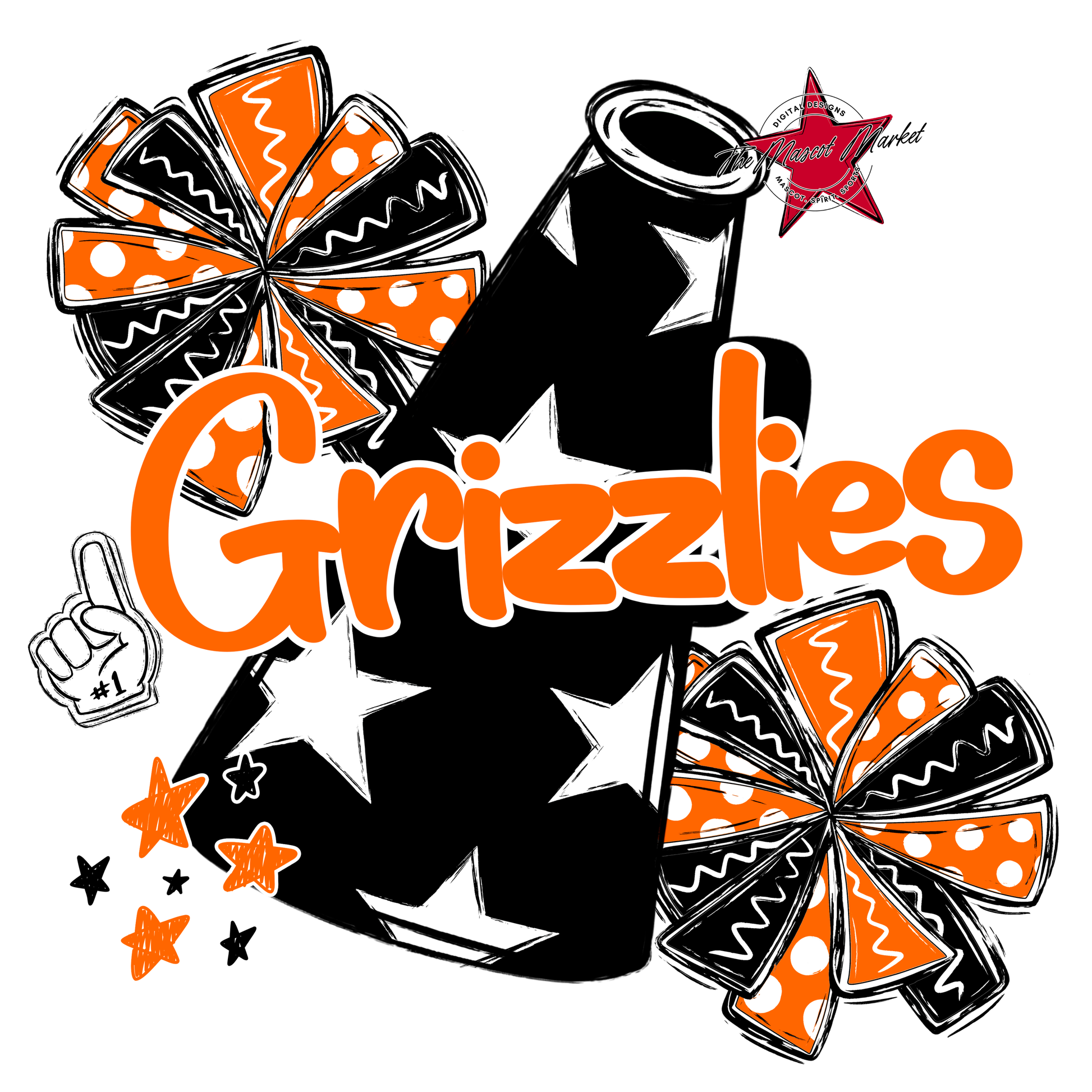 Grizzlies Alpha Megaphone Design-Orange