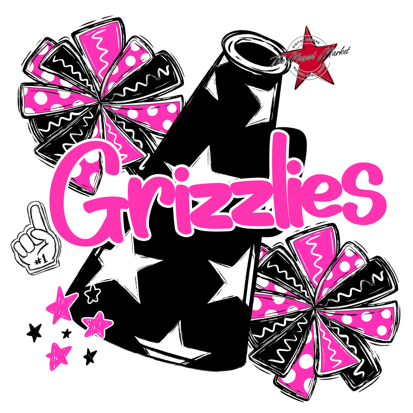 Grizzlies Alpha Megaphone Design-Pink