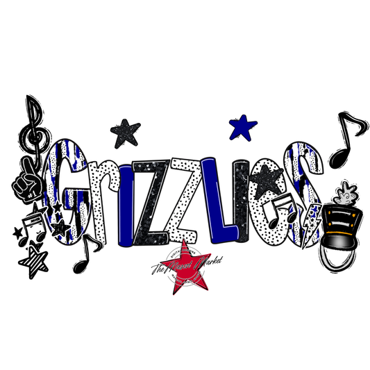 Grizzlies Band Scrape-Blue