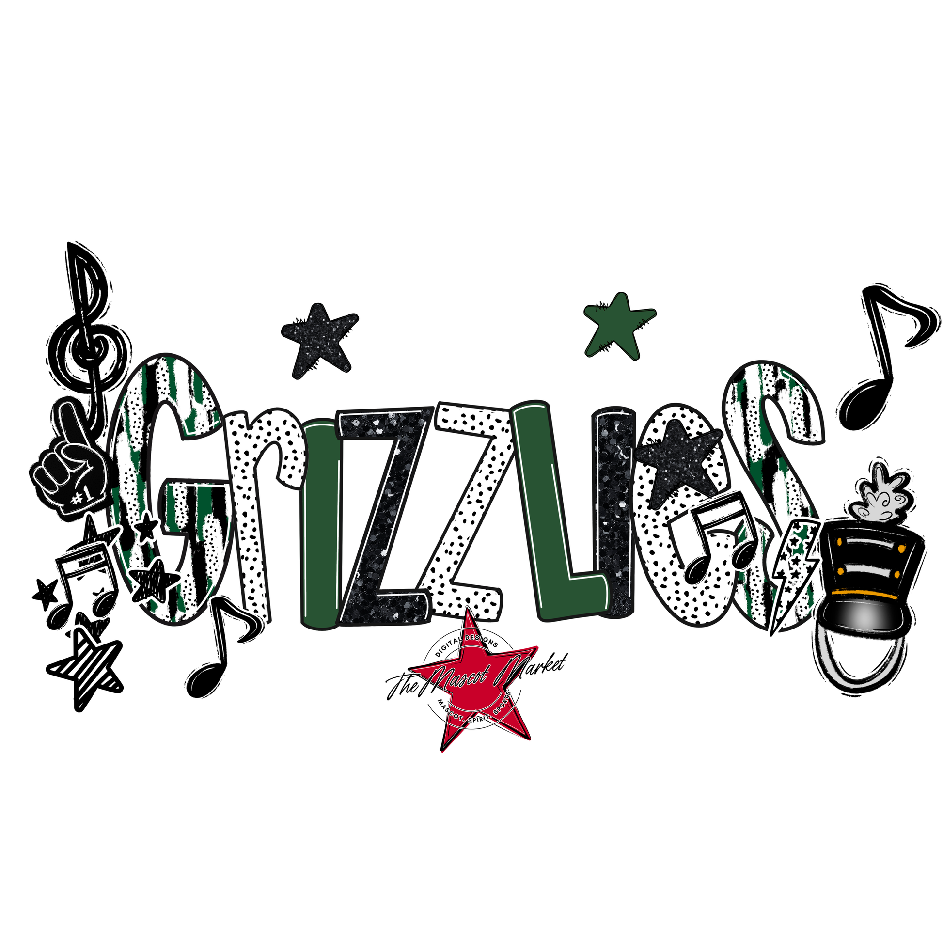 Grizzlies Band Scrape-Green