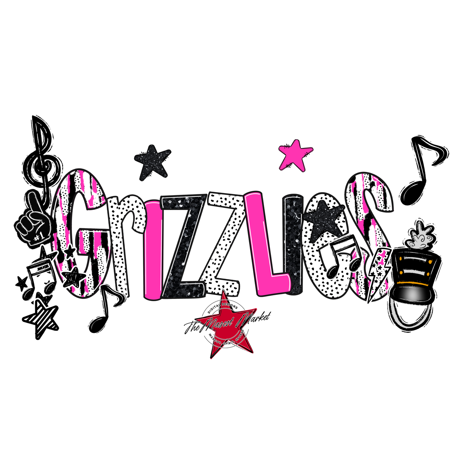 Grizzlies Band Scrape-Pink