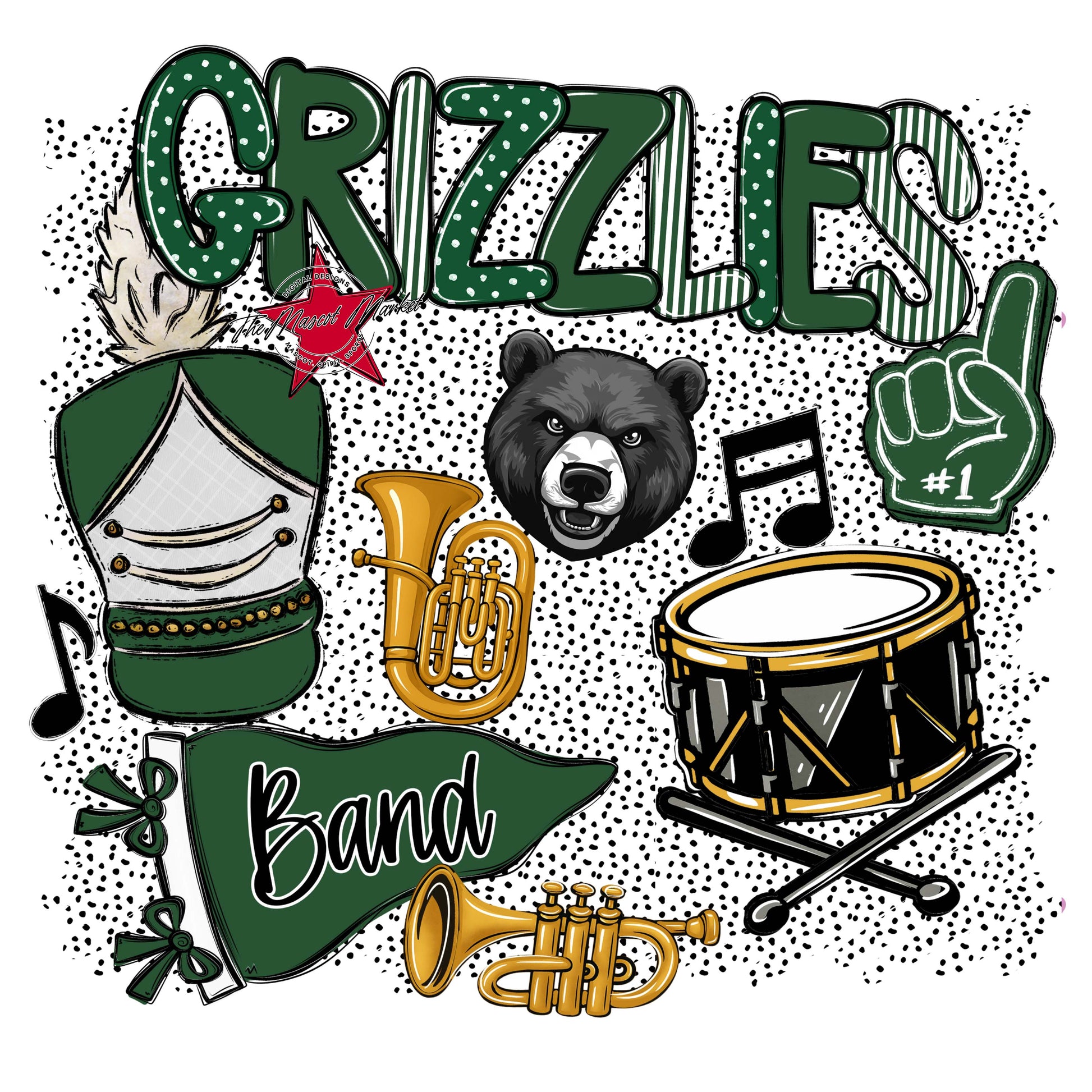 Grizzlies Band Spirit-Green