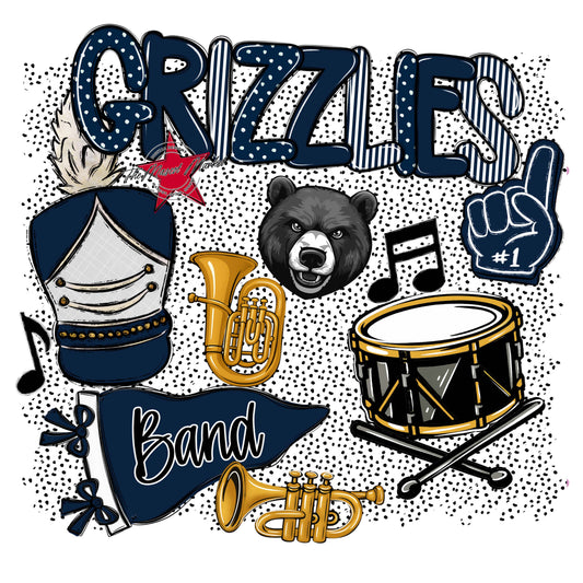 Grizzlies Band Spirit-Navy