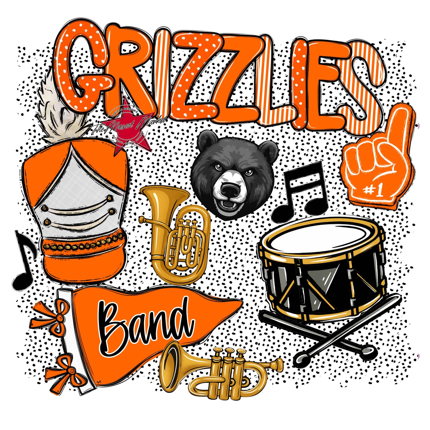Grizzlies Band Spirit-Orange
