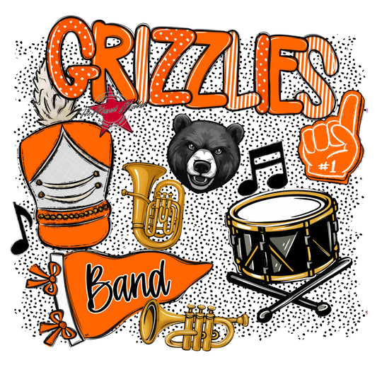 Grizzlies Band Spirit-Orange