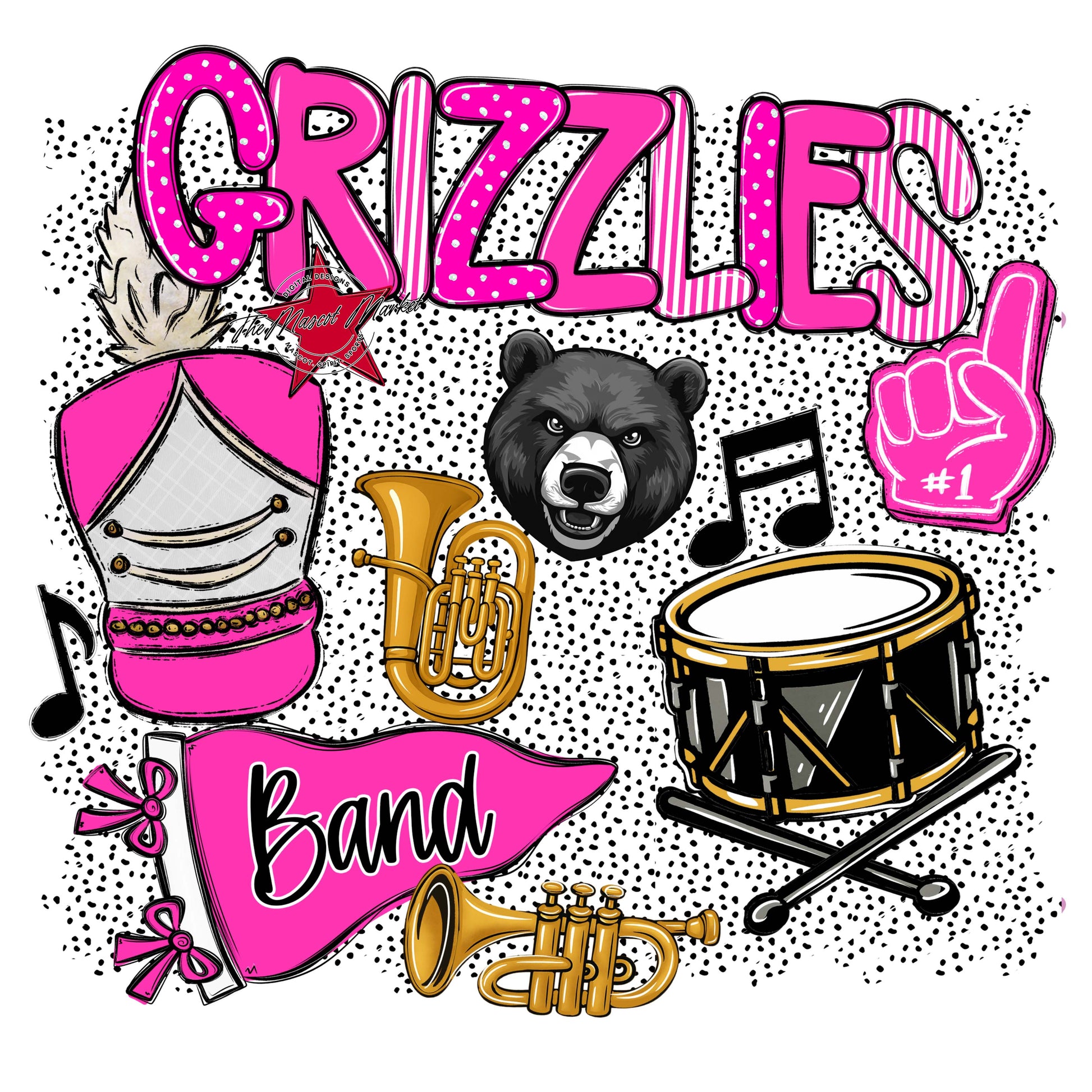 Grizzlies Band Spirit-Pink