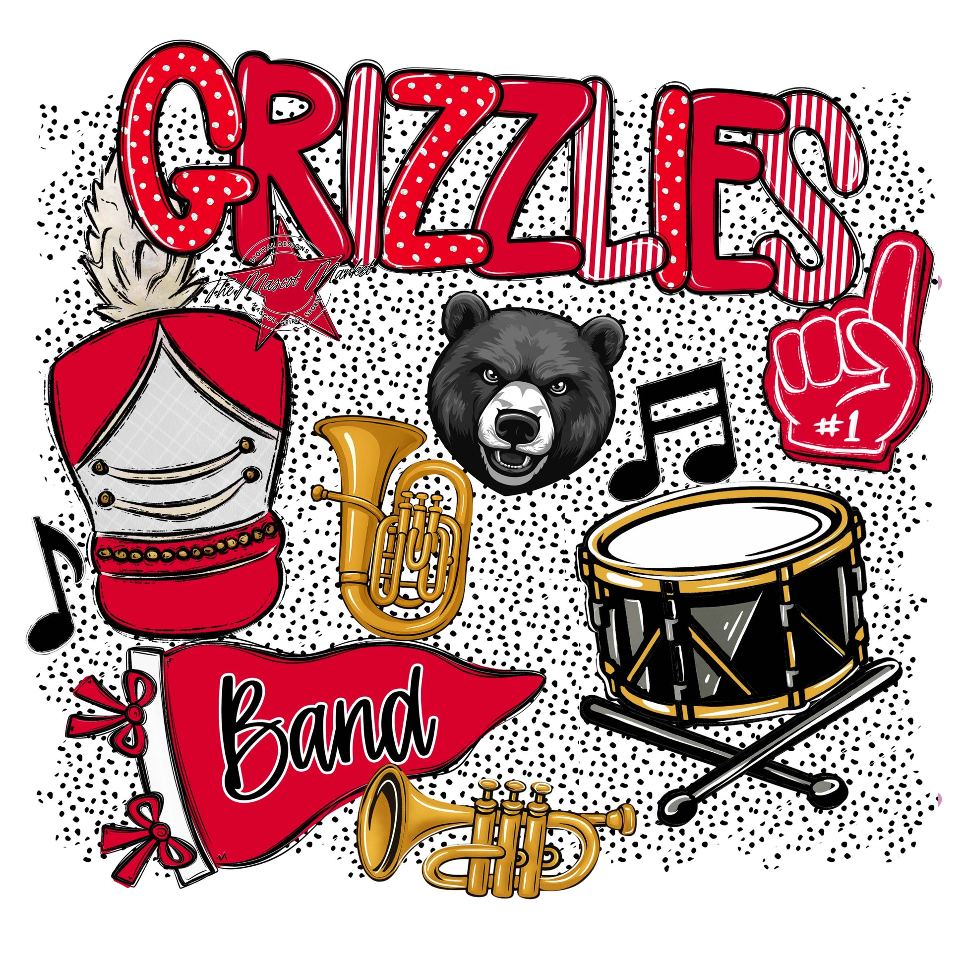 Grizzlies Band Spirit-Red