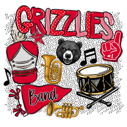 Grizzlies Band Spirit-Red