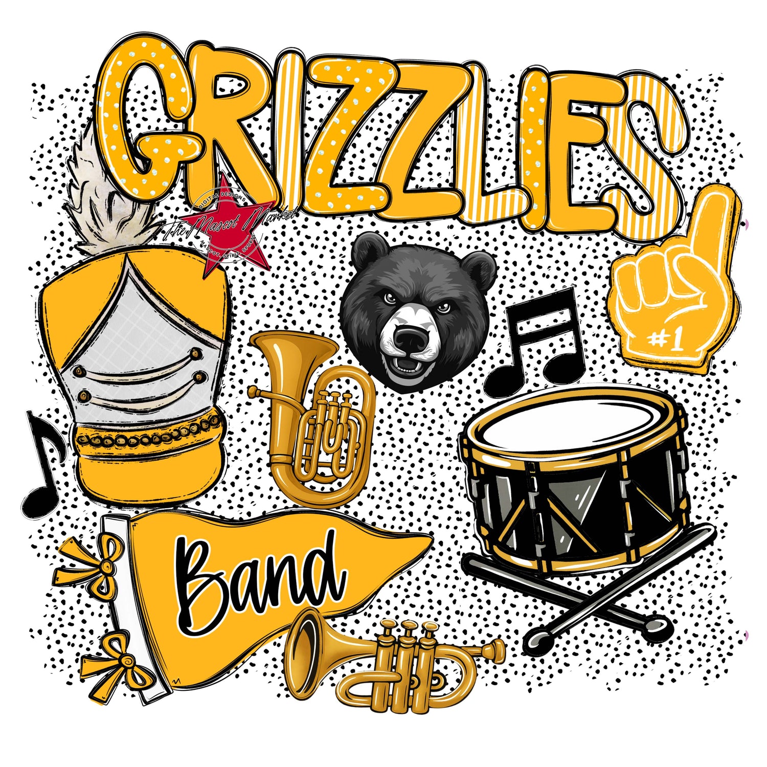 Grizzlies Band Spirit-Yellow