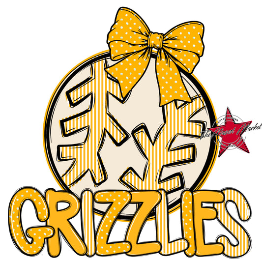 Grizzlies Baseball-Softball Spirit Design-Yellow