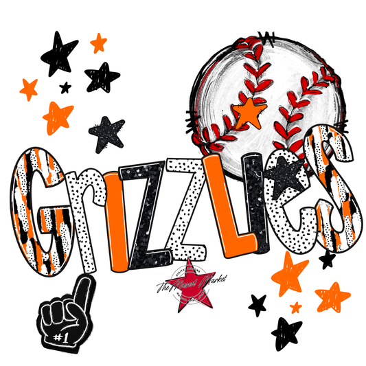 Grizzlies Baseball Scrape-Orange