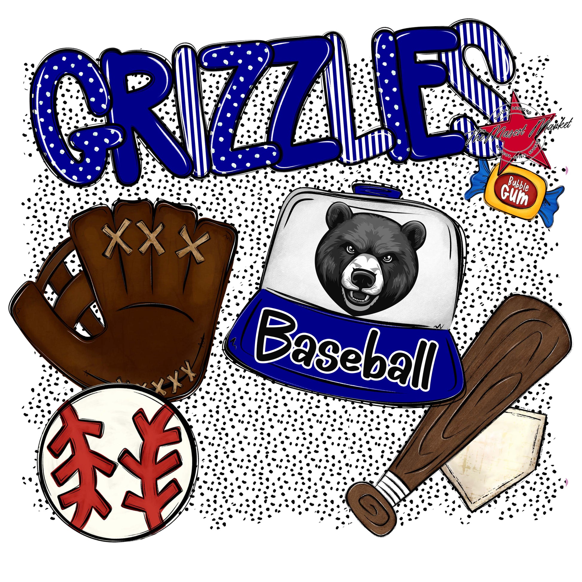 Grizzlies Baseball Spirit-Blue