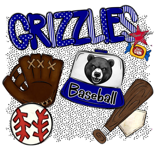 Grizzlies Baseball Spirit-Blue