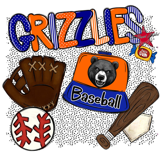 Grizzlies Baseball Spirit-Blue & Orange