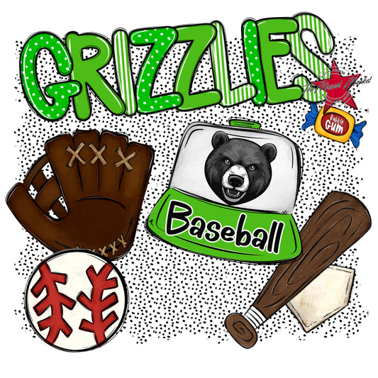 Grizzlies Baseball Spirit-Bright Green