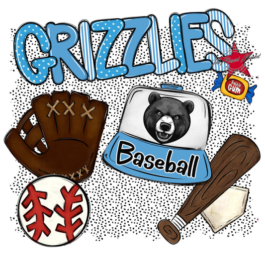 Grizzlies Baseball Spirit-Carolina Blue