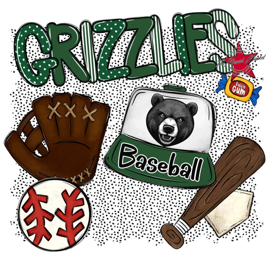 Grizzlies Baseball Spirit-Green