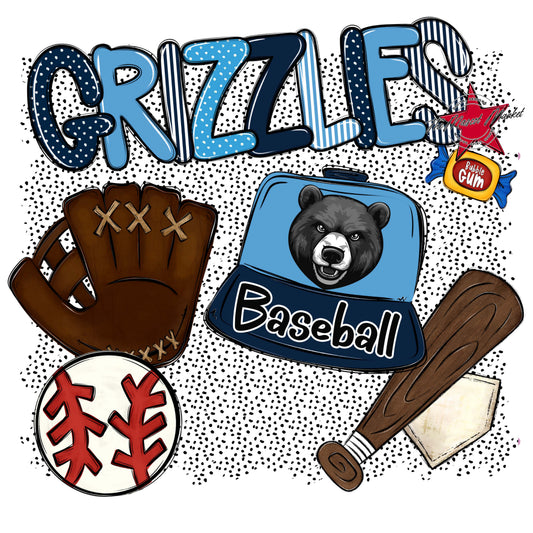 Grizzlies Baseball Spirit-Navy & Carolina Blue