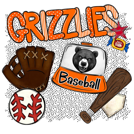 Grizzlies Baseball Spirit-Orange