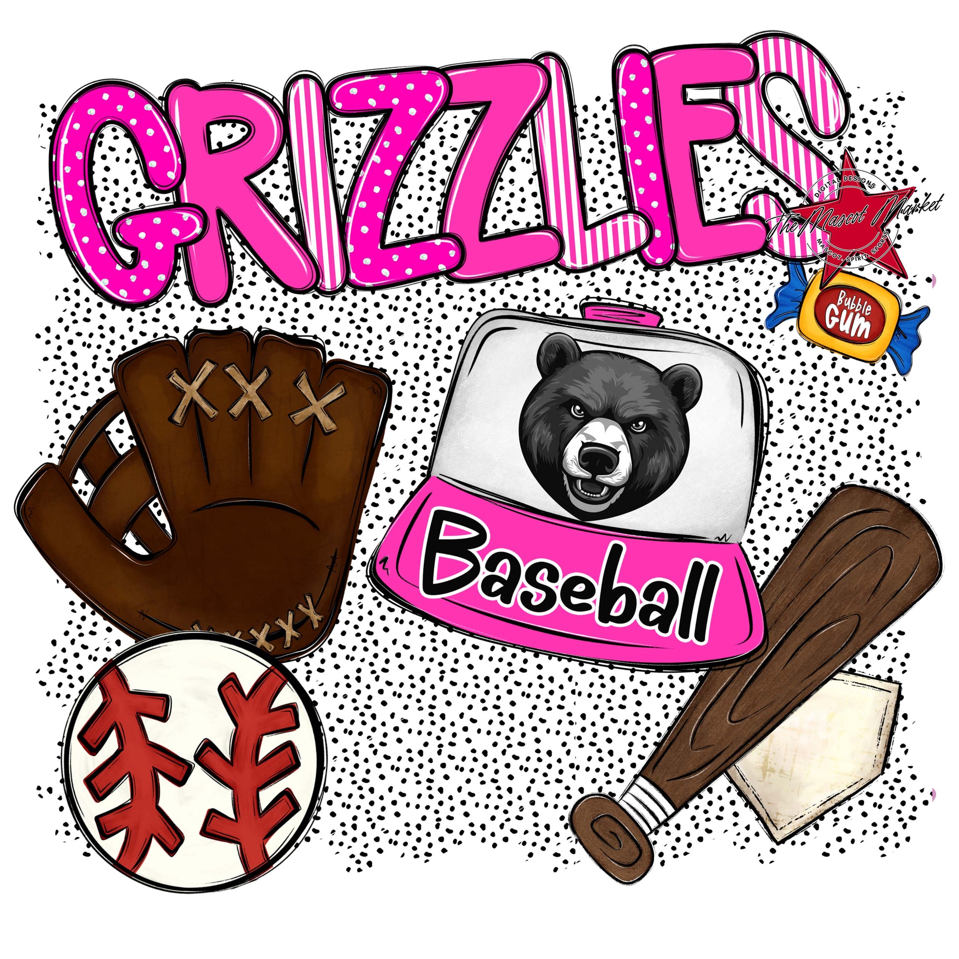 Grizzlies Baseball Spirit-Pink