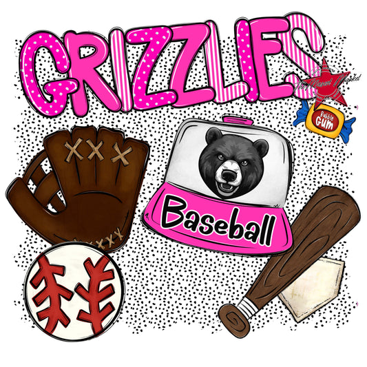 Grizzlies Baseball Spirit-Pink