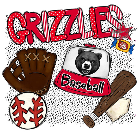 Grizzlies Baseball Spirit-Red