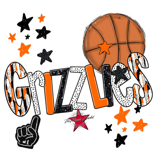 Grizzlies Basketball Scrape-Orange