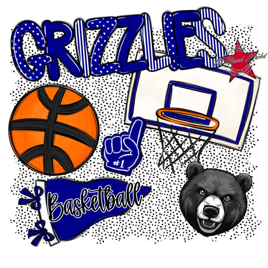 Grizzlies Basketball Spirit-Blue