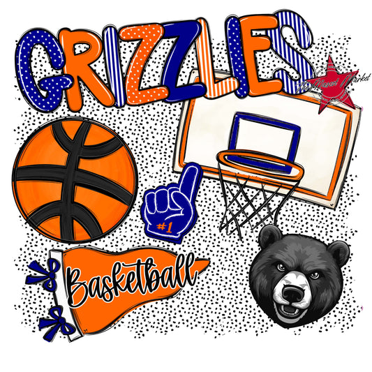 Grizzlies Basketball Spirit-Blue & Orange
