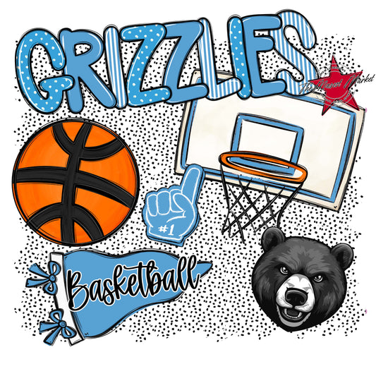 Grizzlies Basketball Spirit-Carolina Blue