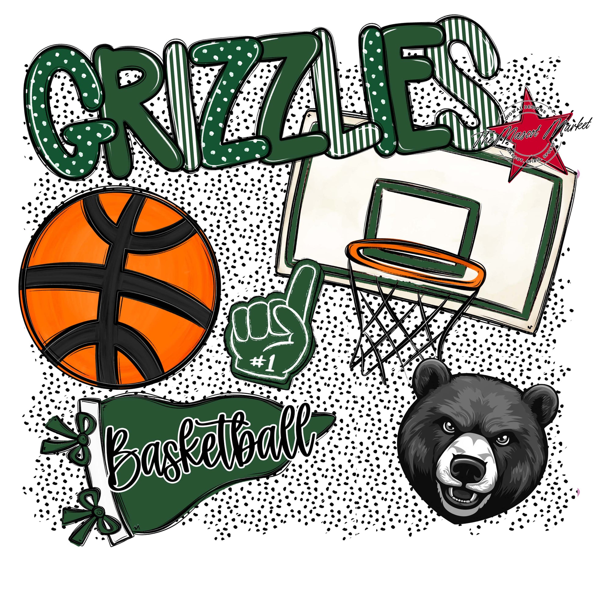 Grizzlies Basketball Spirit-Green