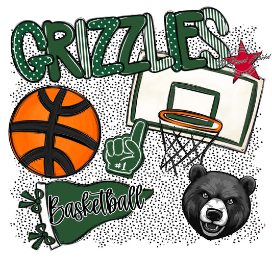 Grizzlies Basketball Spirit-Green