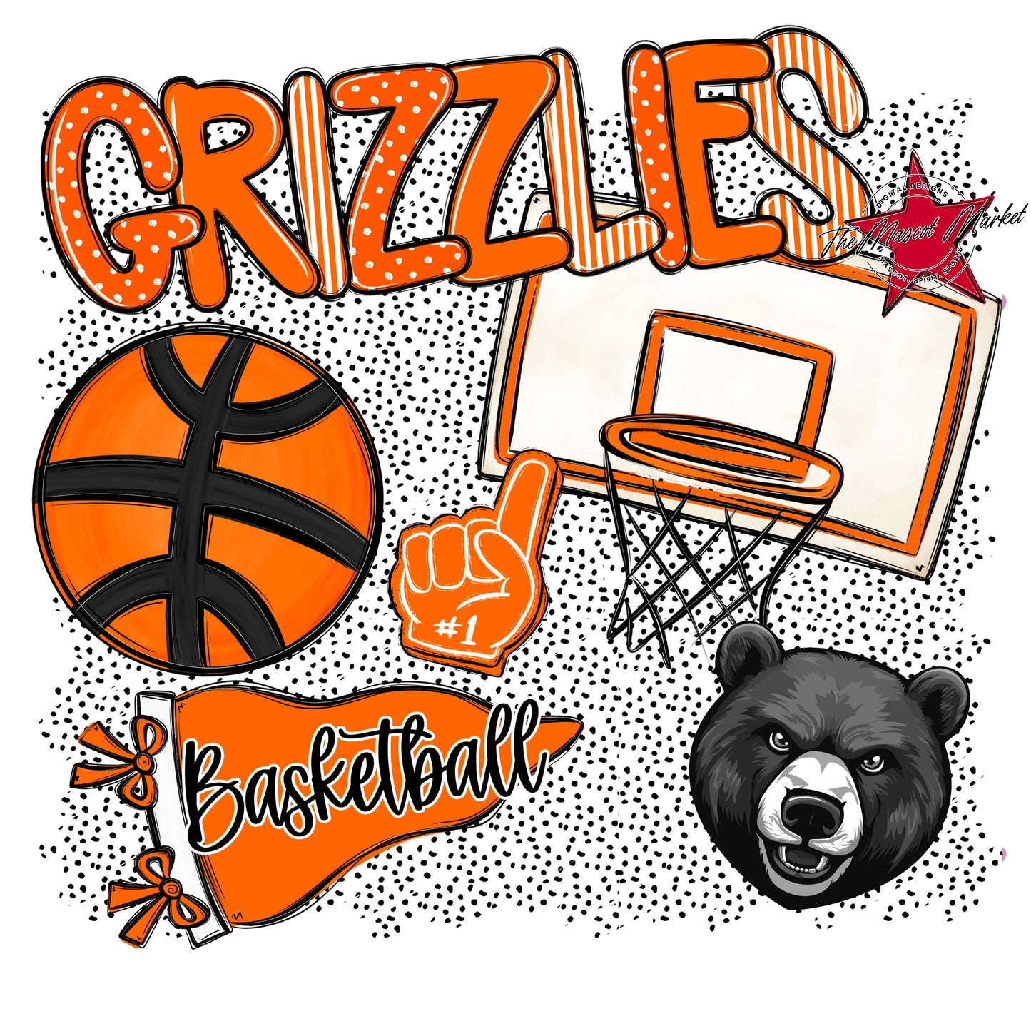 Grizzlies Basketball Spirit-Orange