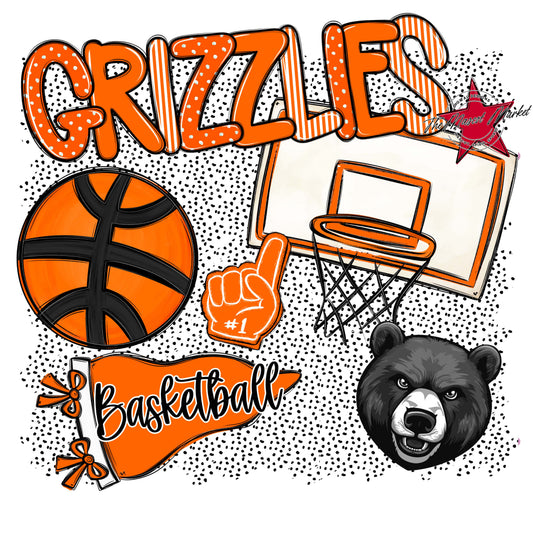 Grizzlies Basketball Spirit-Orange