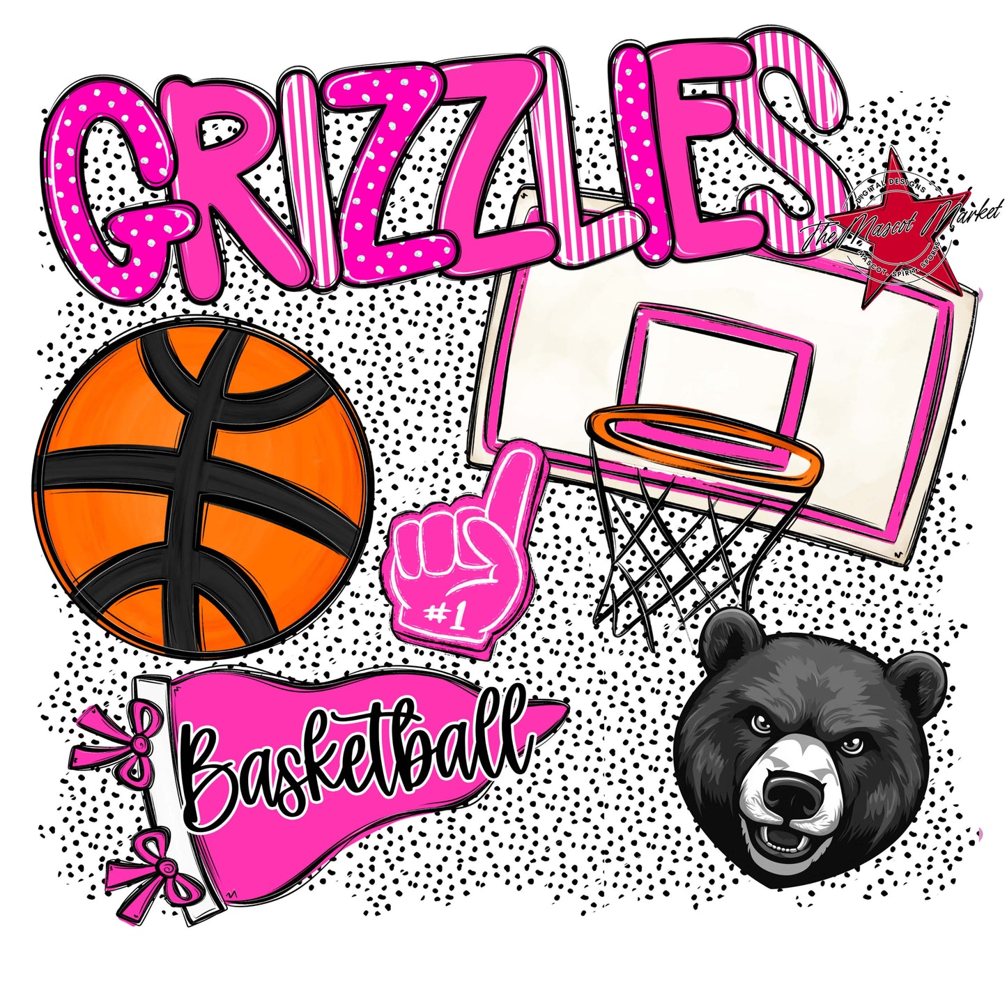 Grizzlies Basketball Spirit-Pink
