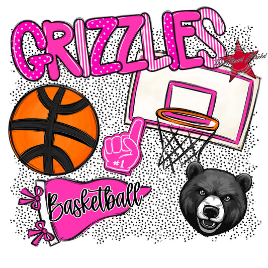 Grizzlies Basketball Spirit-Pink