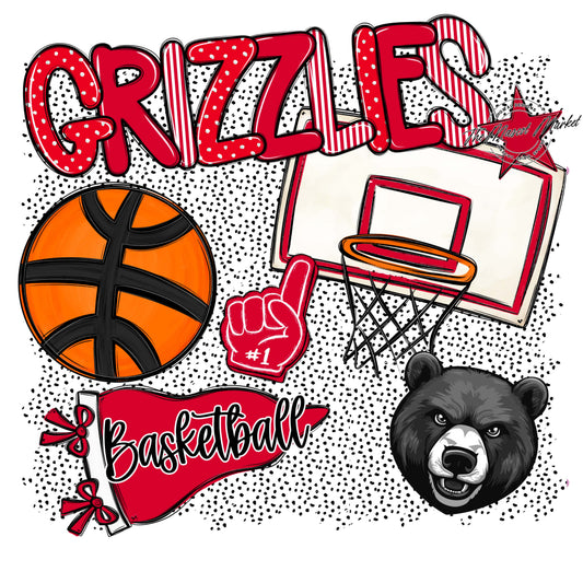 Grizzlies Basketball Spirit-Red